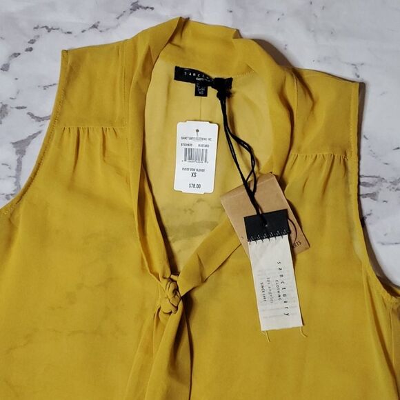 Sanctuary Yellow Tie Front Tank Top - Picture 2 of 5